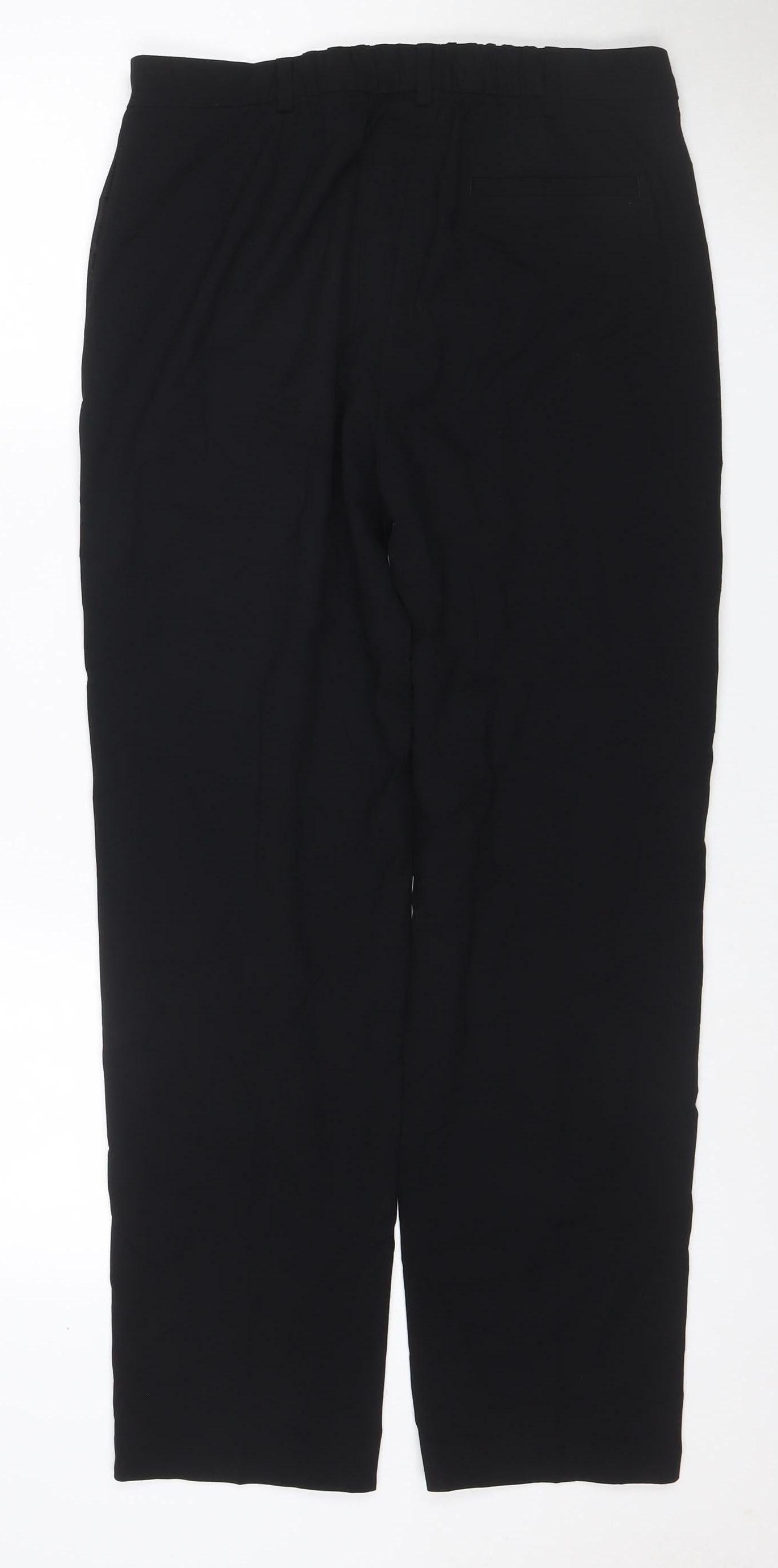 Marks and Spencer Women Black UK 4 Short Straight Tailored Trousers