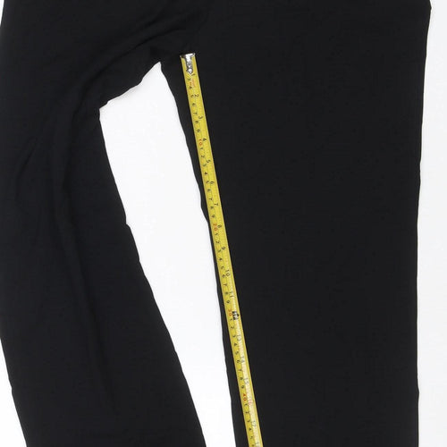 Marks and Spencer Women Black UK 4 Short Straight Tailored Trousers