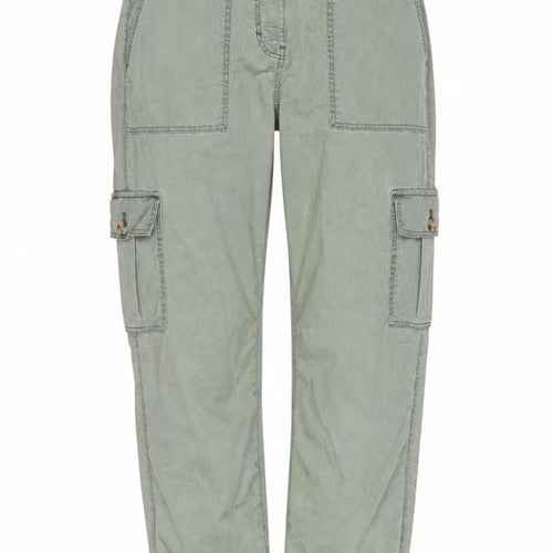 Marks & Spencer Women Green UK 8 Regular Cargo Tapered Trousers