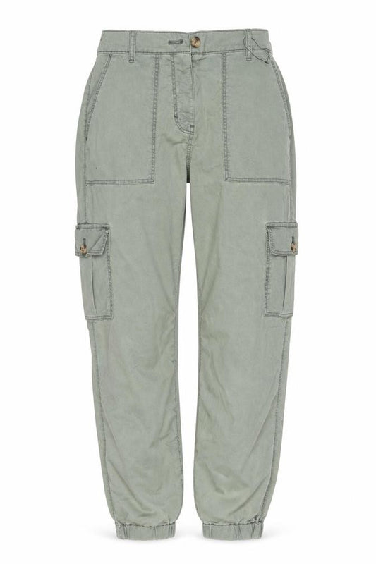 Marks & Spencer Women Green UK 8 Regular Cargo Tapered Trousers