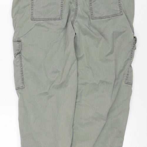 Marks & Spencer Women Green UK 8 Regular Cargo Tapered Trousers