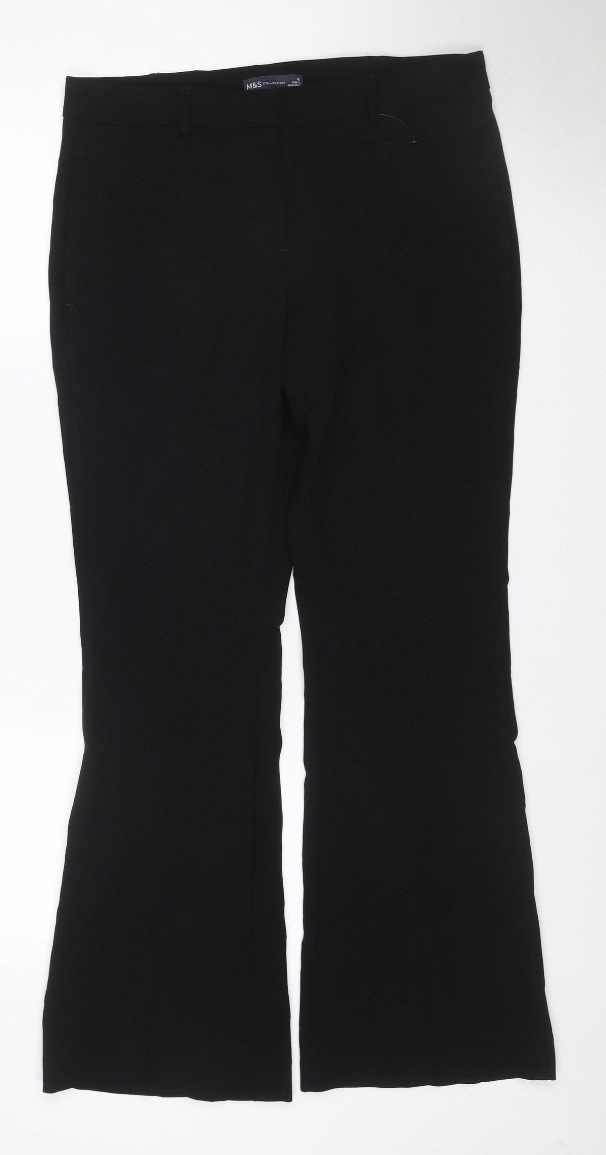 Marks & Spencer Women’s Black Size 12 Bootcut Tailored Trousers