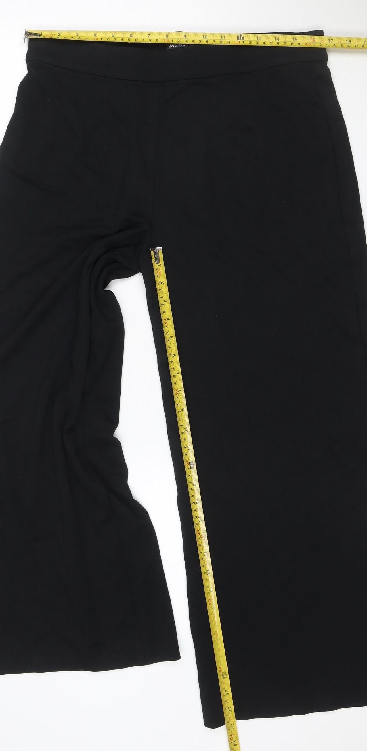 Marks and Spencer Women Black Size 16 Short Straight Leg Trousers