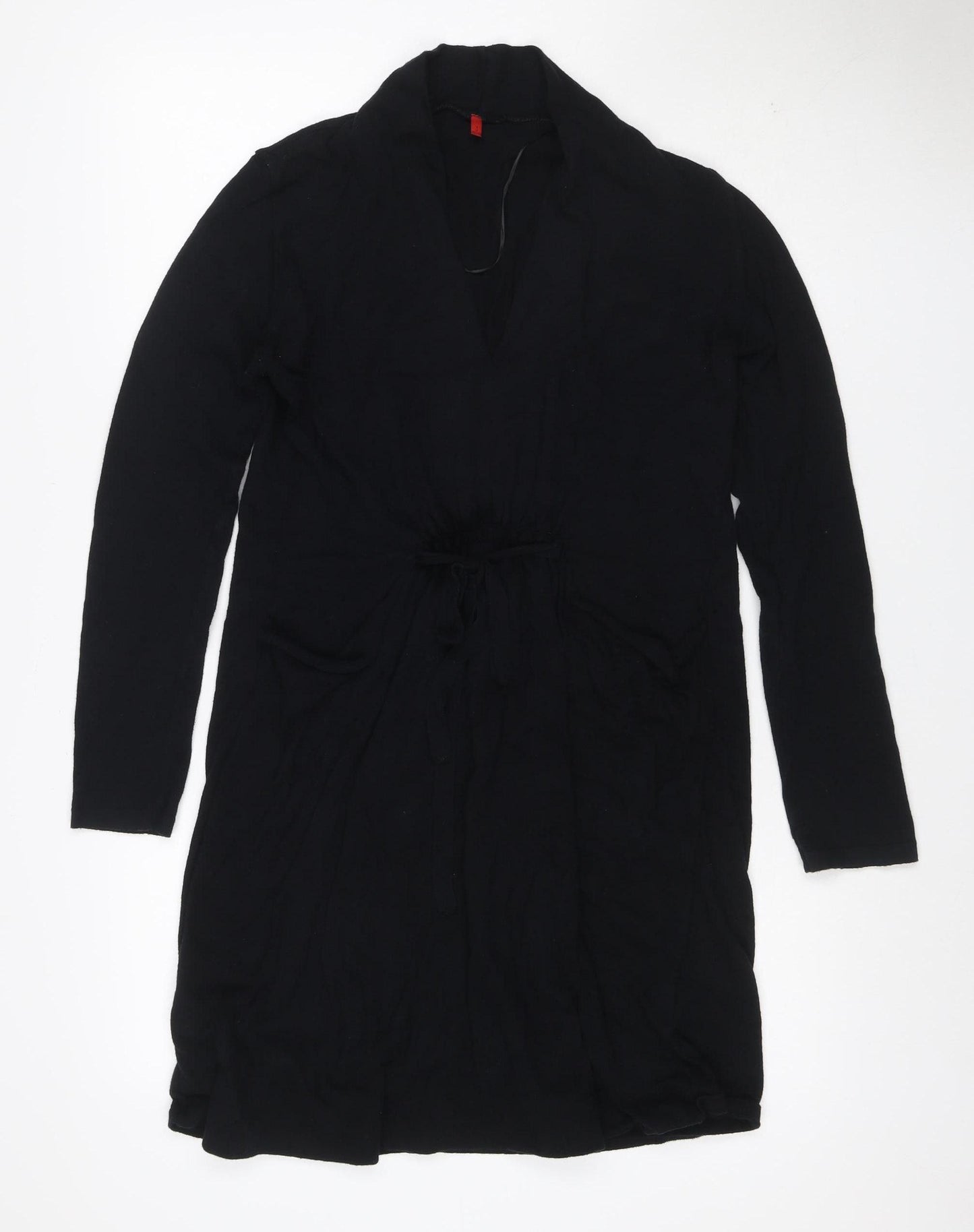 Miss Captain Women Black UK 12 Hooded Long Sleeve Jumper Dress