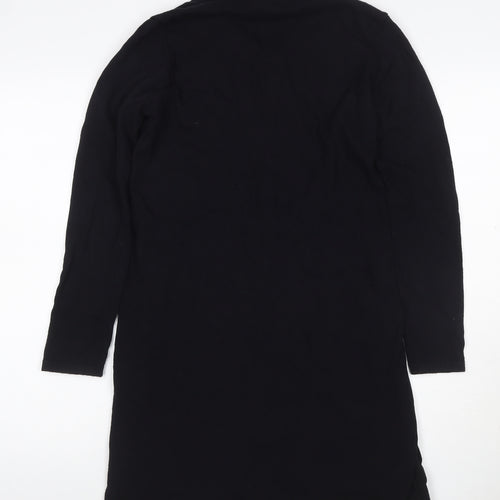 Miss Captain Women Black UK 12 Hooded Long Sleeve Jumper Dress