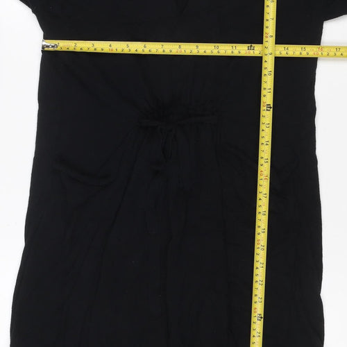 Miss Captain Women Black UK 12 Hooded Long Sleeve Jumper Dress