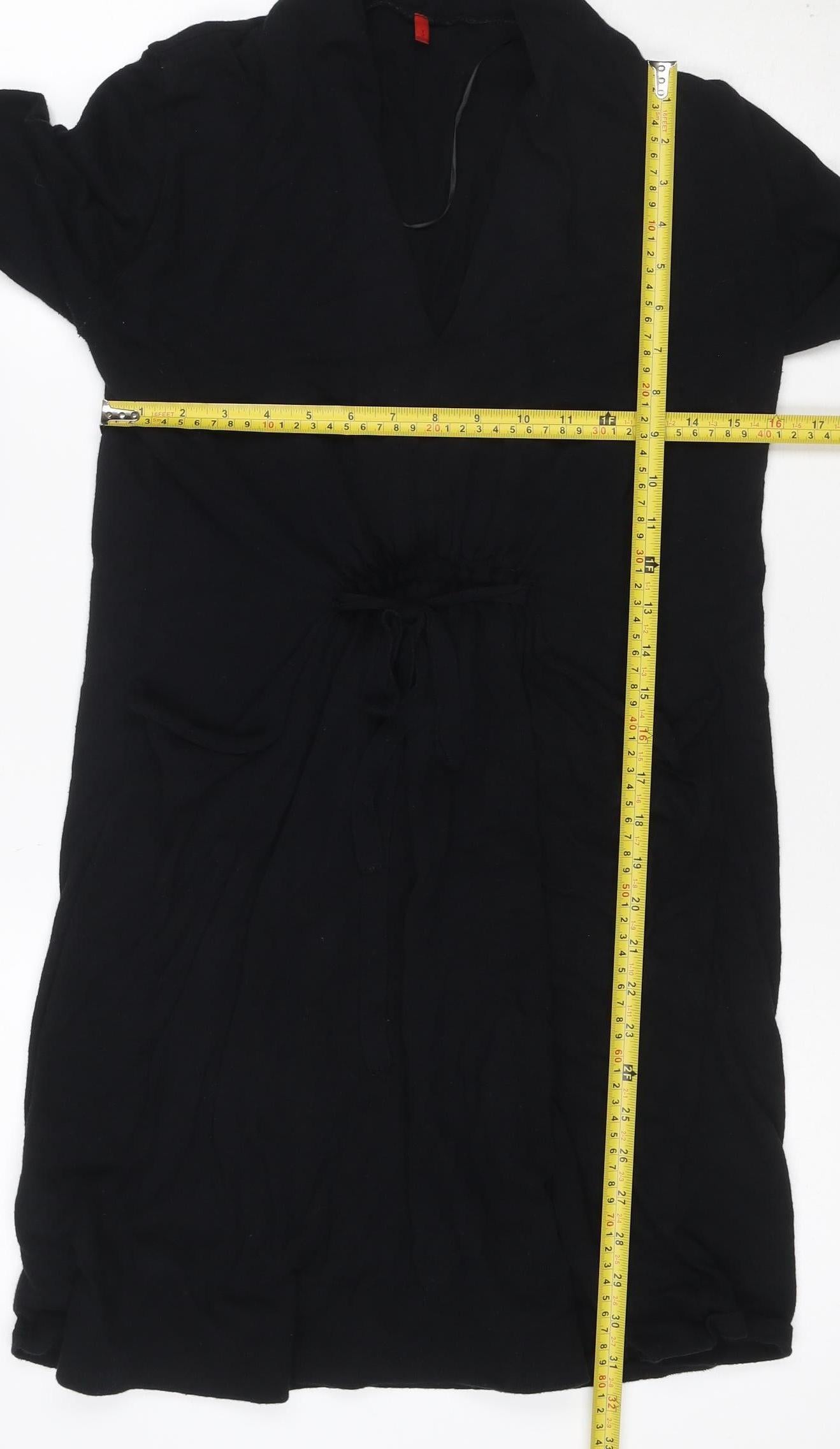 Miss Captain Women Black UK 12 Hooded Long Sleeve Jumper Dress