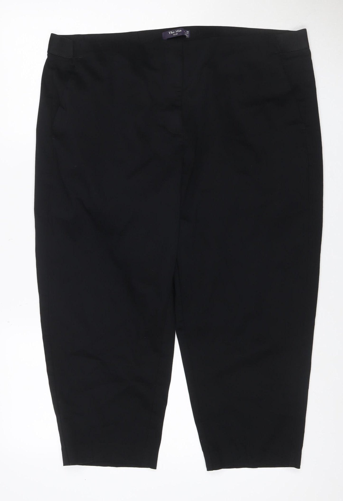 Marks & Spencer Women's Black UK 20 Regular Straight Stretch Trousers