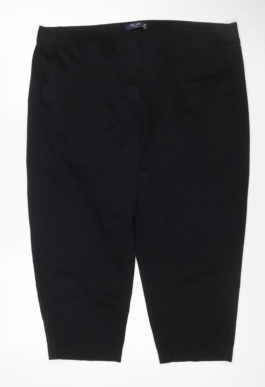 Marks & Spencer Women's Black UK 20 Regular Straight Stretch Trousers