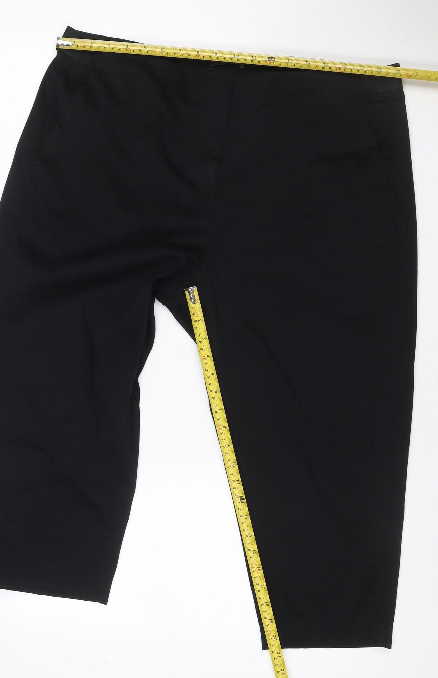 Marks & Spencer Women's Black UK 20 Regular Straight Stretch Trousers