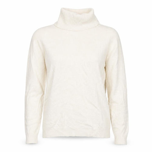 Alma en Pena Women’s Ivory S Roll Neck Fine Knit Slim Pullover Jumper