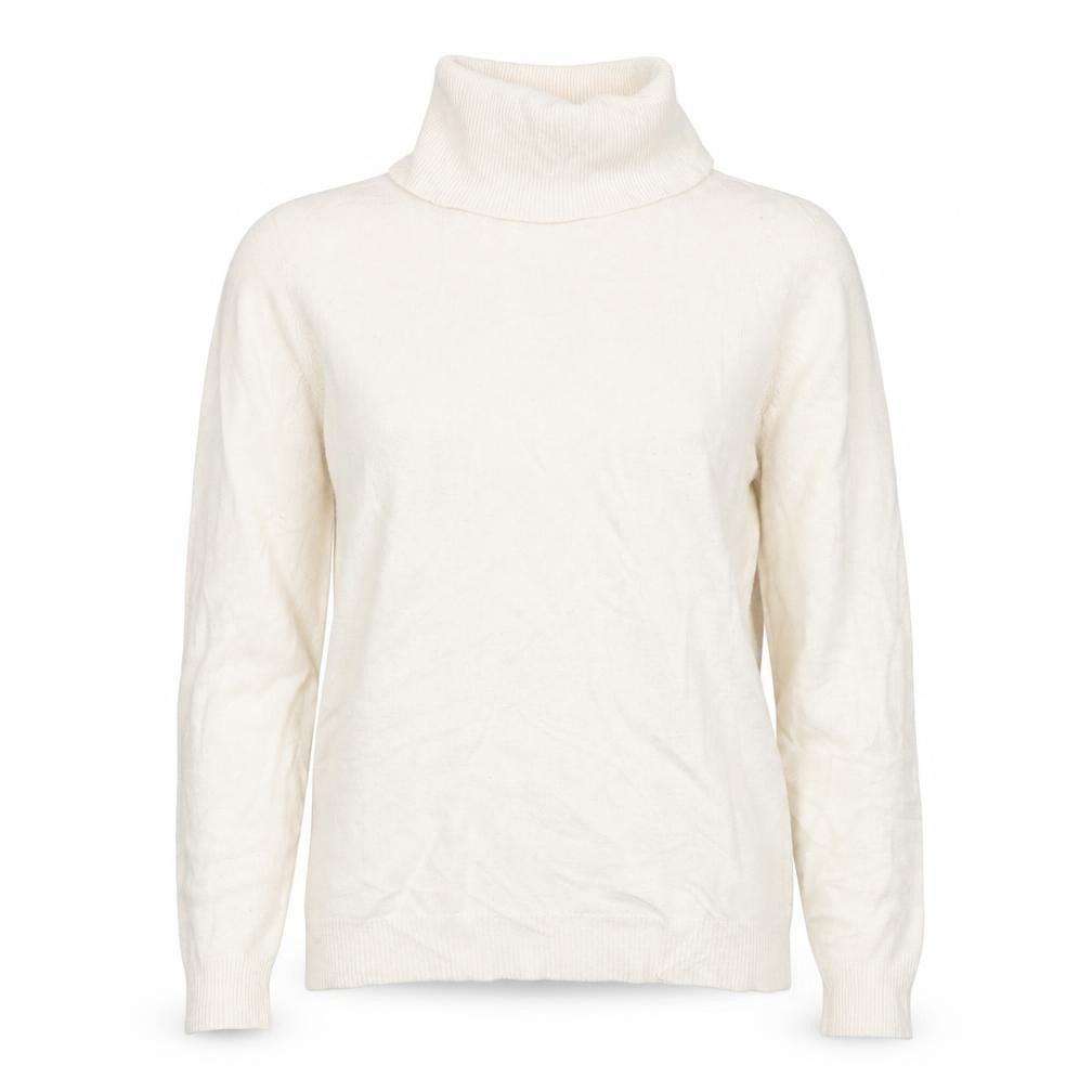 Alma en Pena Women’s Ivory S Roll Neck Fine Knit Slim Pullover Jumper