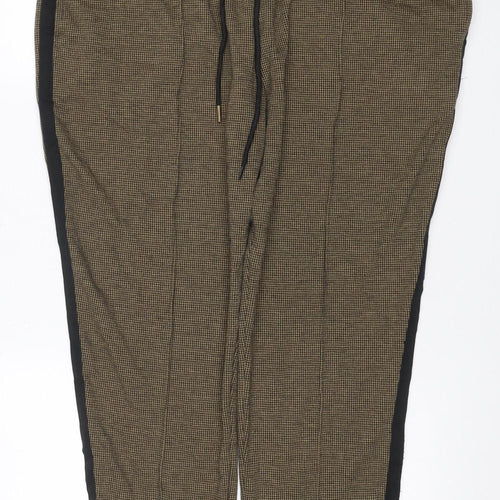 Marks and Spencer Women’s Brown Size 20 Regular Houndstooth Jogger Trousers