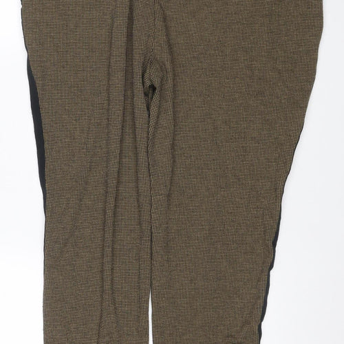 Marks and Spencer Women’s Brown Size 20 Regular Houndstooth Jogger Trousers