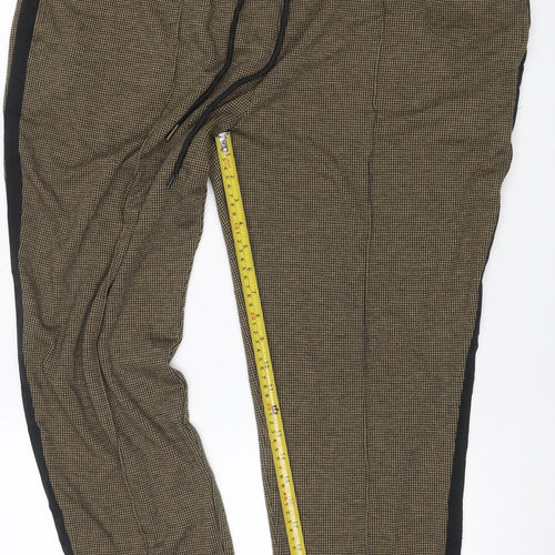 Marks and Spencer Women’s Brown Size 20 Regular Houndstooth Jogger Trousers