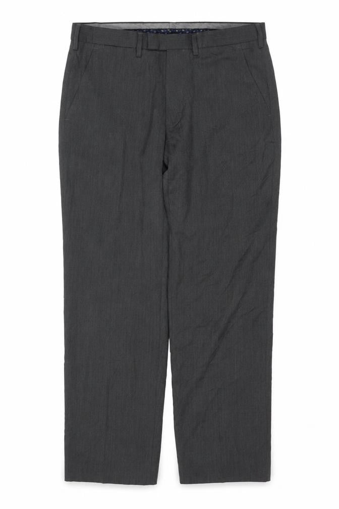 Marks and Spencer Men's Grey 34S Regular Wool Blend Dress Trousers