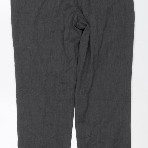 Marks and Spencer Men's Grey 34S Regular Wool Blend Dress Trousers