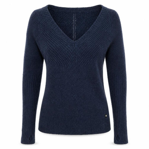 Bench Women’s Blue UK 8 Cable Knit V-Neck Alpaca Blend Jumper
