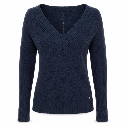 Bench Women’s Blue UK 8 Cable Knit V-Neck Alpaca Blend Jumper