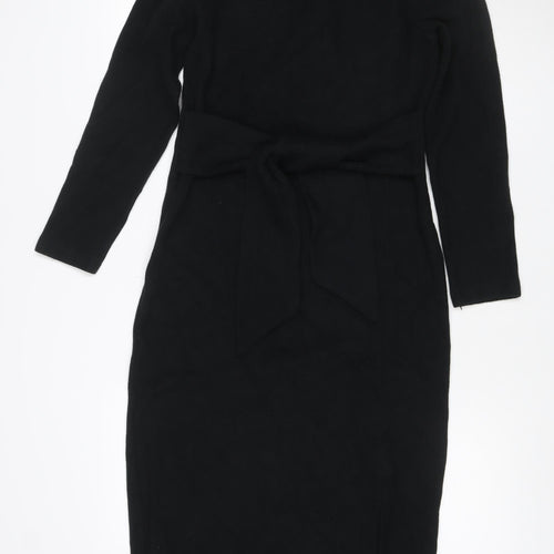 Marks & Spencer Women’s Black UK 10 Jersey Long Sleeve Sheath Dress