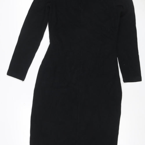 Marks & Spencer Women’s Black UK 10 Jersey Long Sleeve Sheath Dress