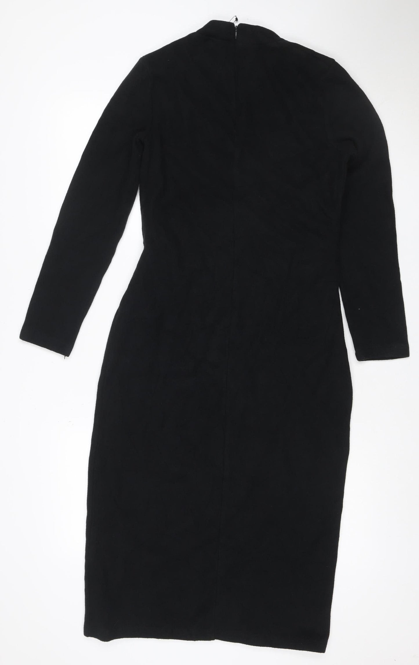 Marks & Spencer Women’s Black UK 10 Jersey Long Sleeve Sheath Dress