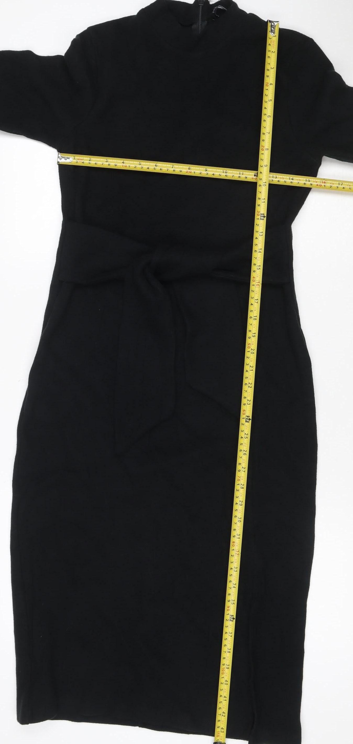 Marks & Spencer Women’s Black UK 10 Jersey Long Sleeve Sheath Dress