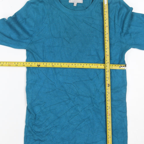 Red Herring Women’s Blue Cashmere Crew Neck Jumper UK 12 Long Sleeve