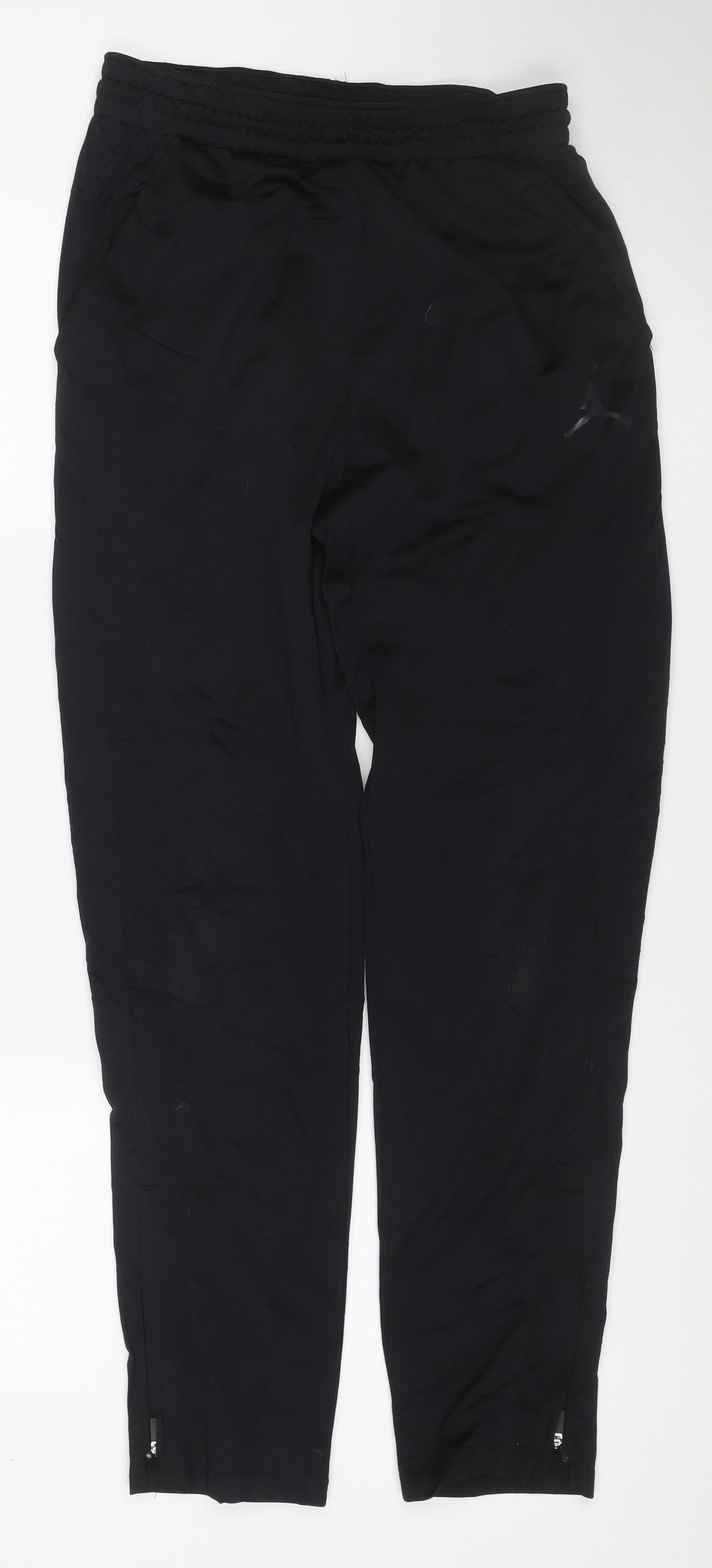 Jordan Boys Black Size 15 Years Track Pants Basketball Zip Pockets