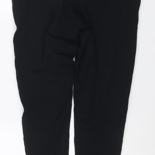 M&S Women’s Black Side Stripe Wide-Leg Stretch Trousers UK 14