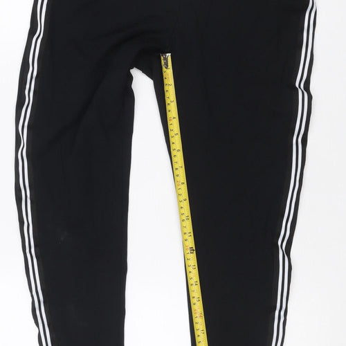 M&S Women’s Black Side Stripe Wide-Leg Stretch Trousers UK 14