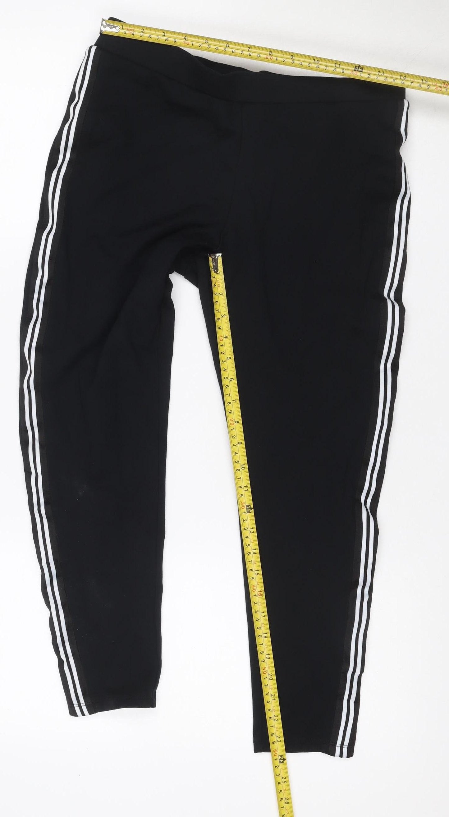 M&S Women’s Black Side Stripe Wide-Leg Stretch Trousers UK 14