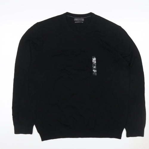 Marks & Spencer Men's Black XL Extra Fine Merino Wool Crew Neck Jumper