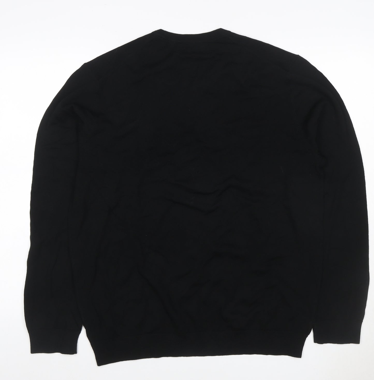 Marks & Spencer Men's Black XL Extra Fine Merino Wool Crew Neck Jumper