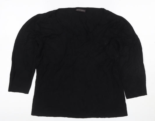 Principles Women’s Black Size 16 Knit Scoop Neck 3/4 Sleeve Top