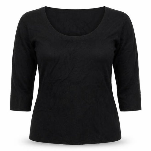 Principles Women’s Black Size 16 Knit Scoop Neck 3/4 Sleeve Top