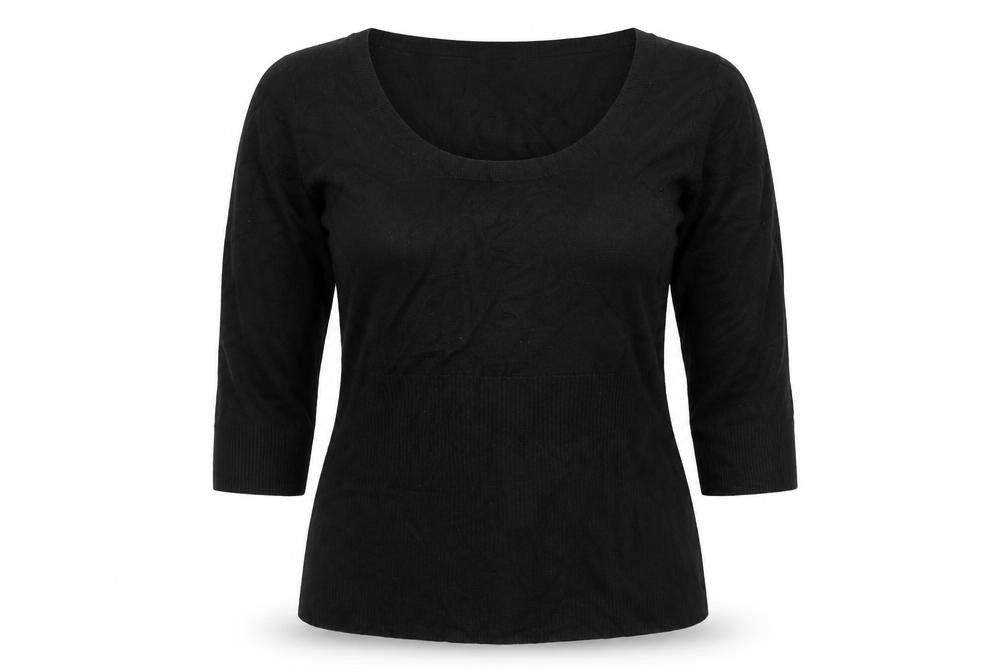 Principles Women’s Black Size 16 Knit Scoop Neck 3/4 Sleeve Top