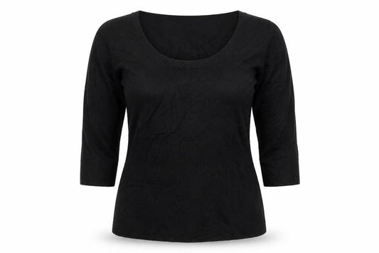 Principles Women’s Black Size 16 Knit Scoop Neck 3/4 Sleeve Top