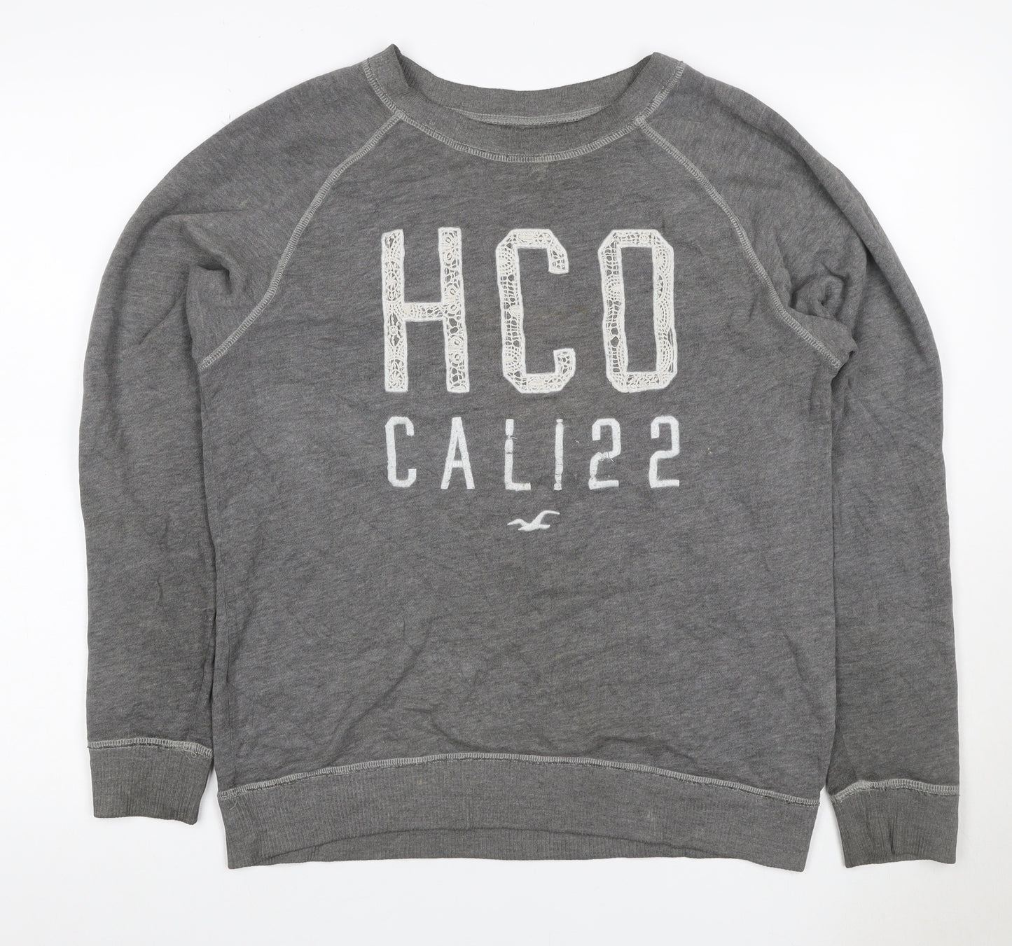 Hollister Women’s Grey XS Pullover Sweatshirt HCO Cali 22 Lace Logo