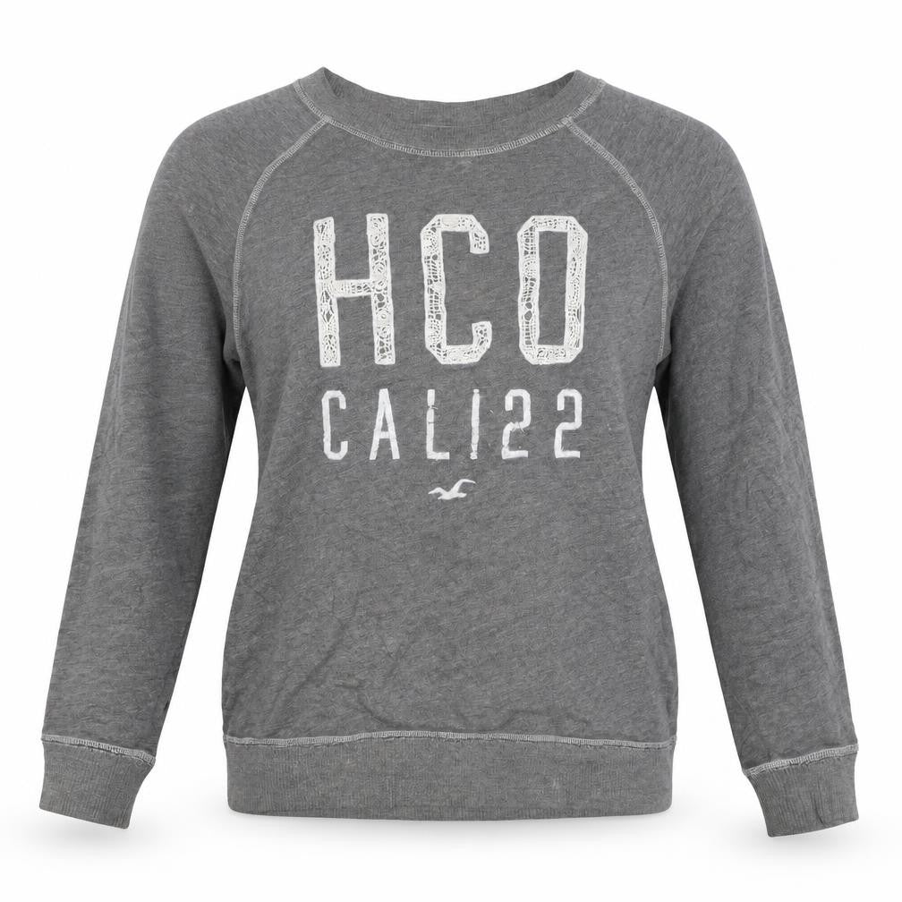 Hollister Women’s Grey XS Pullover Sweatshirt HCO Cali 22 Lace Logo