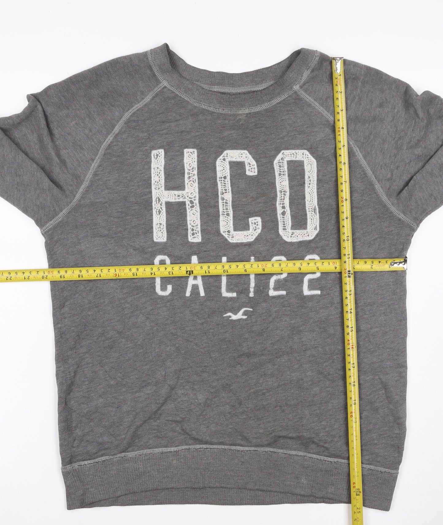 Hollister Women’s Grey XS Pullover Sweatshirt HCO Cali 22 Lace Logo