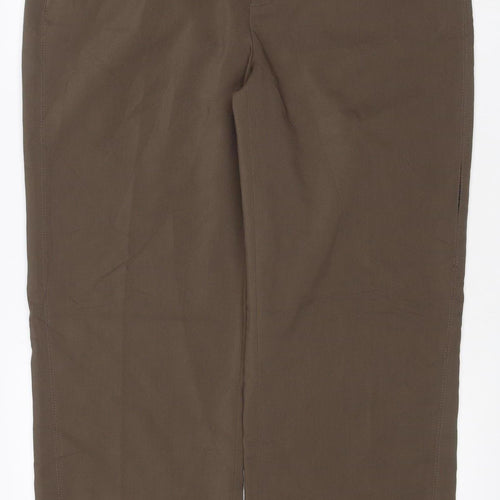 Zara Men Brown 2XL Straight Leg Adjustable Waist Dress Trousers