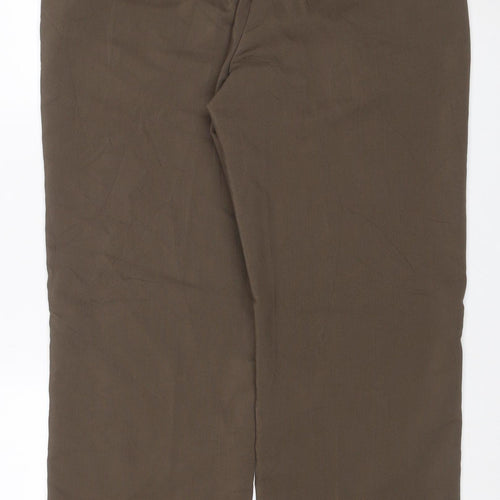 Zara Men Brown 2XL Straight Leg Adjustable Waist Dress Trousers
