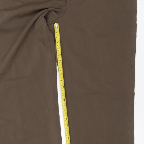 Zara Men Brown 2XL Straight Leg Adjustable Waist Dress Trousers