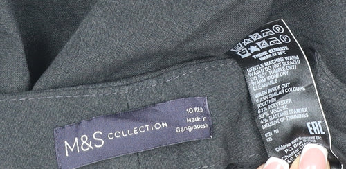Marks & Spencer Women Black Size 10 Regular Straight Dress Trousers