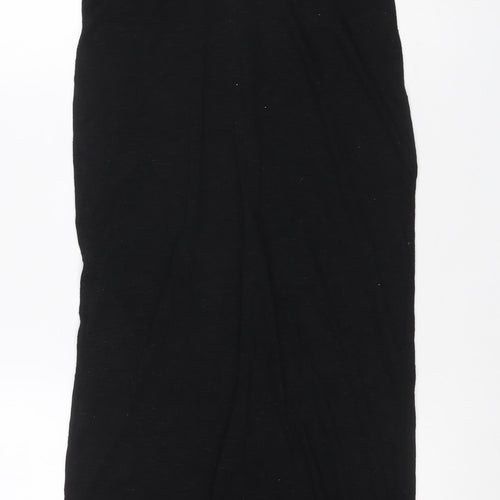 Mango Women Black S Long Bodycon Strapless Ruched Maxi Dress