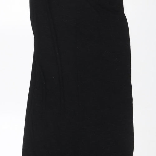 Mango Women Black S Long Bodycon Strapless Ruched Maxi Dress