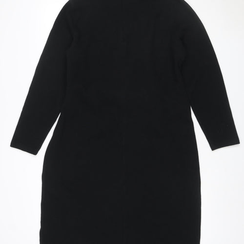 M&S Women’s Black UK 16 Knee Length Belted Stretch Sheath Dress
