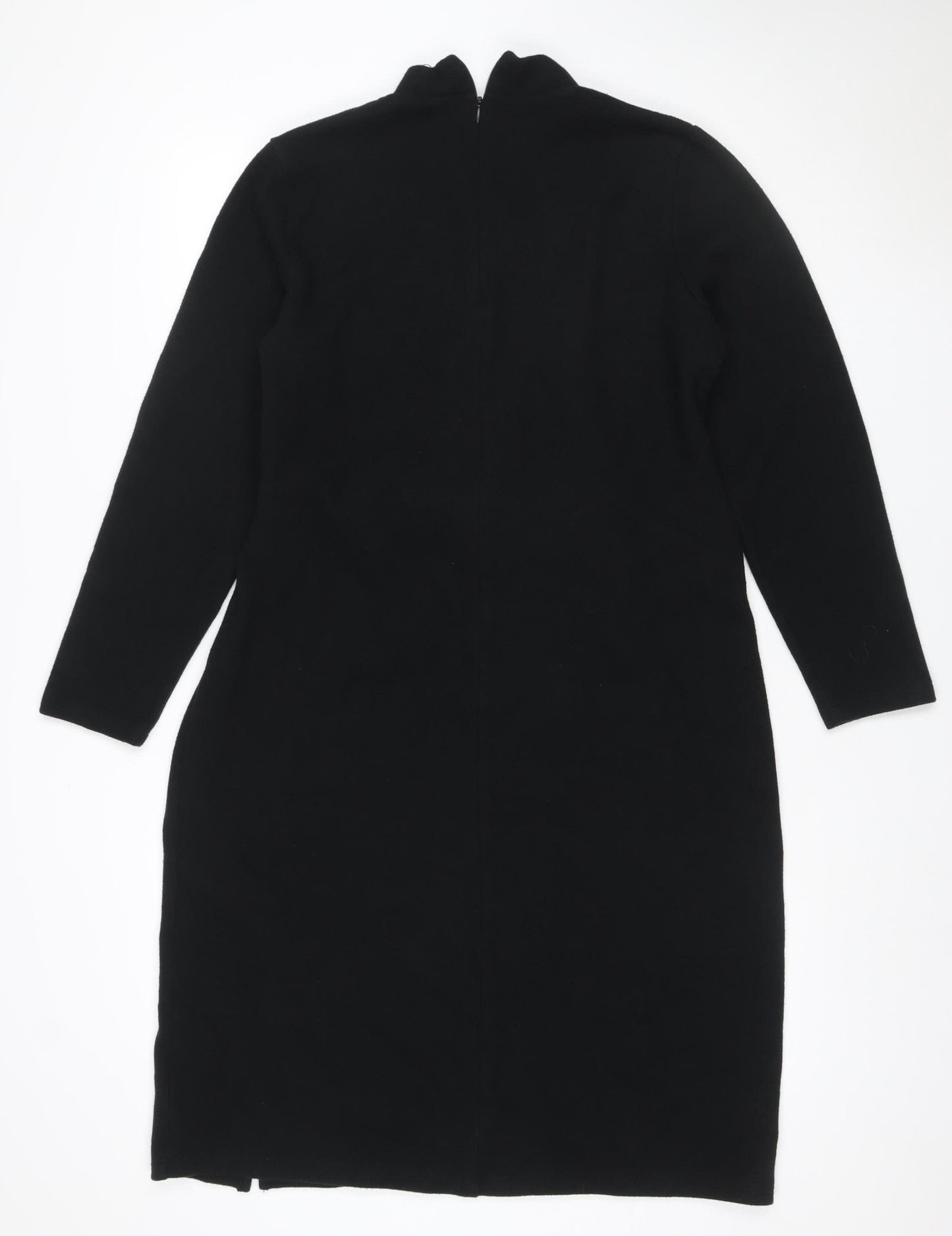 M&S Women’s Black UK 16 Knee Length Belted Stretch Sheath Dress