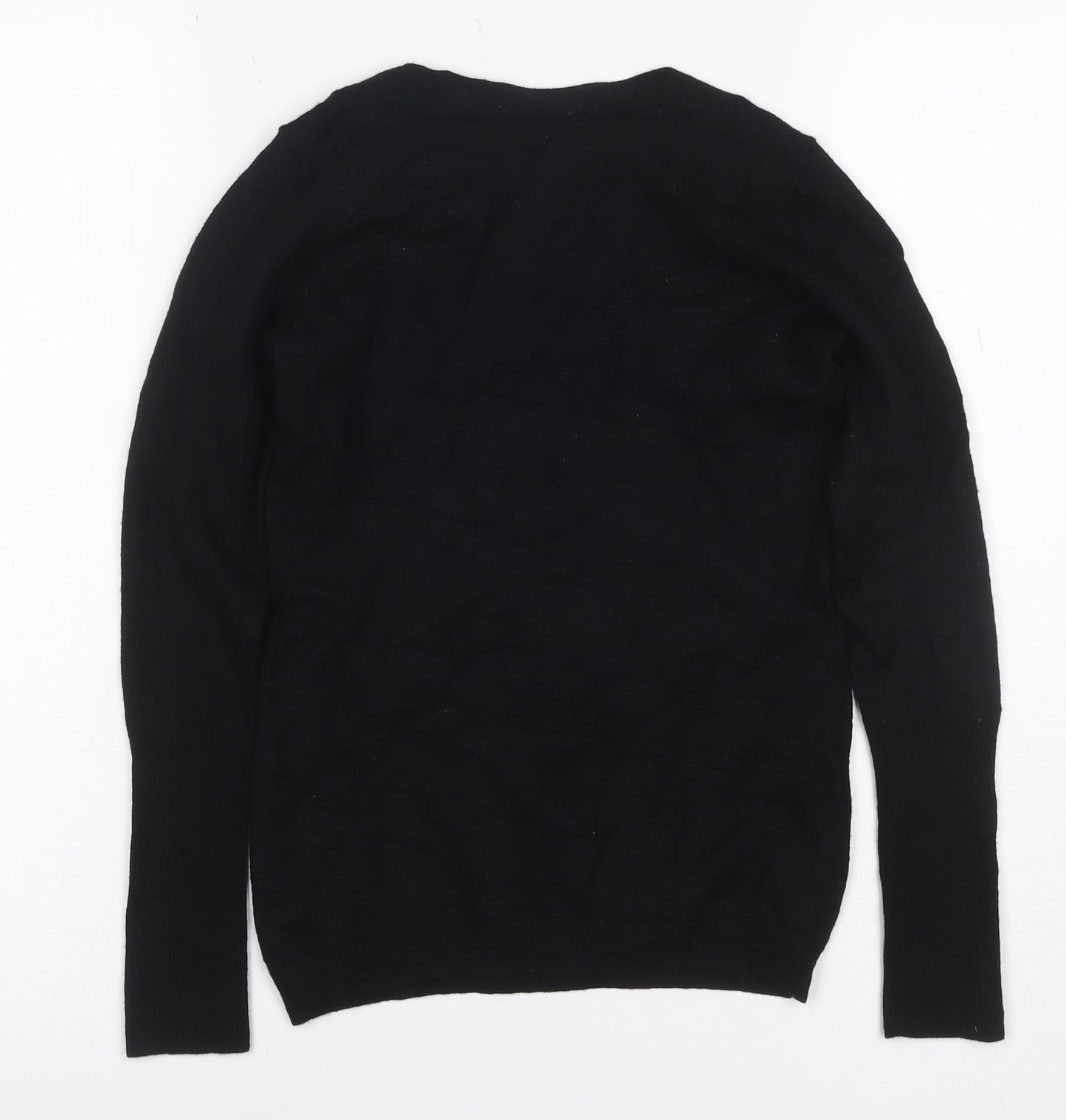 Gap Women’s Black S Italian Merino Wool Crew Neck Button Pullover Jumper